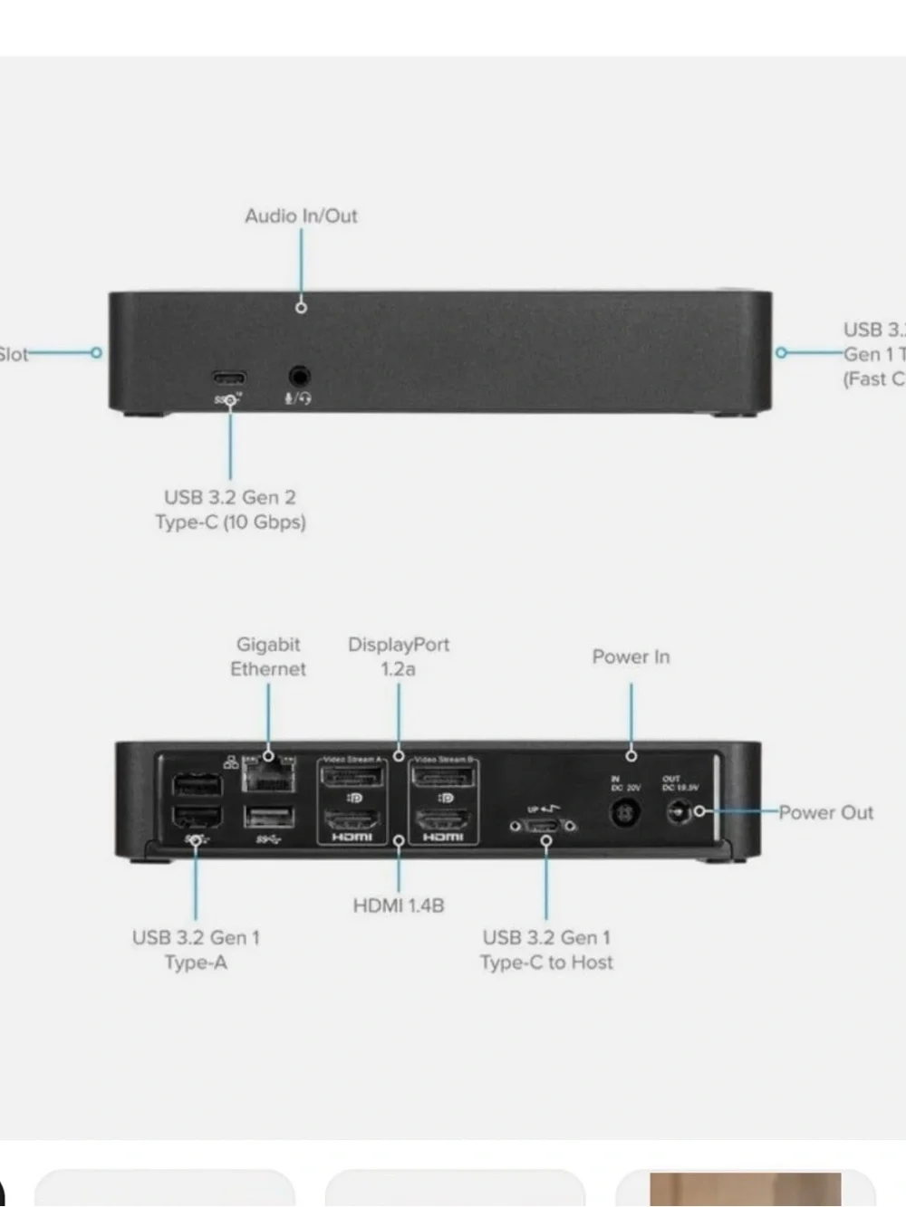 Targus Black USB-C Dual 4K Docking Station 100W PD with Multiple Ports